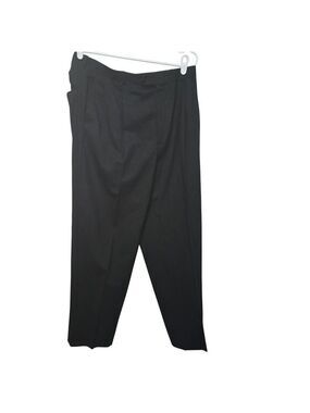 Mens 34x28 Pure Wool Black Dress Pants Pleated Straight Leg Woolmark